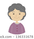 Illustration of a woman in her 70s to 90s, simple style 136331678