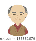 Illustration of a man in his 80s or 90s with a warm atmosphere 136331679