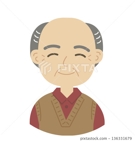 一位八、九十歲老人的插圖,氣氛溫馨。 一位八、九十歲老人的插圖,氣氛溫馨。 136331679