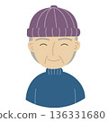 Illustration of a man in his 70s to 90s wearing a woolen hat 136331680