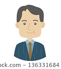 Illustration of a man in his 50s to 70s with a gentle atmosphere 136331684