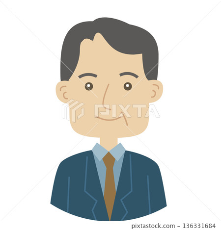 Illustration of a man in his 50s to 70s with a gentle atmosphere Illustration of a man in his 50s to 70s with a gentle atmosphere 136331684