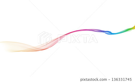 彩色波浪背景線白色背景背景用於演示等。 136331745