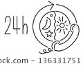 24-hour reception illustration 136331751
