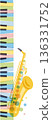 Piano and saxophone jazz design frame 136331752