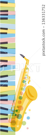 鋼琴與薩克斯風爵士樂設計畫框 136331752