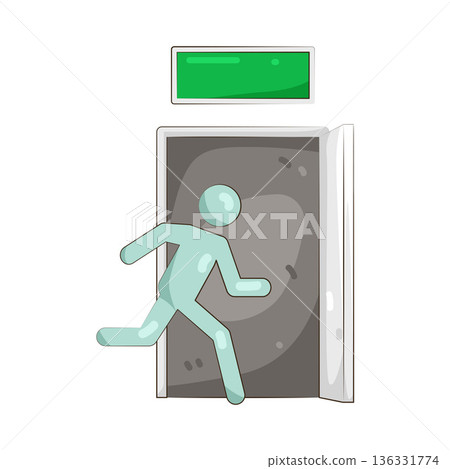 Illustration of exit door 136331774