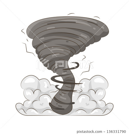 Illustration of tornado Illustration of tornado 136331790