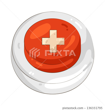Illustration of emergency stop button 136331795