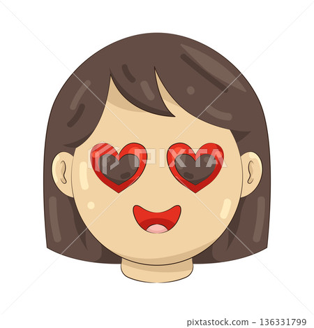 Illustration of heart-eyed girl Illustration of heart-eyed girl 136331799