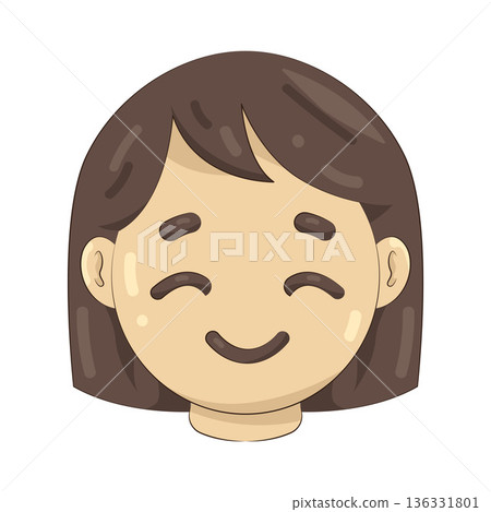 Illustration of smiling girl Illustration of smiling girl 136331801
