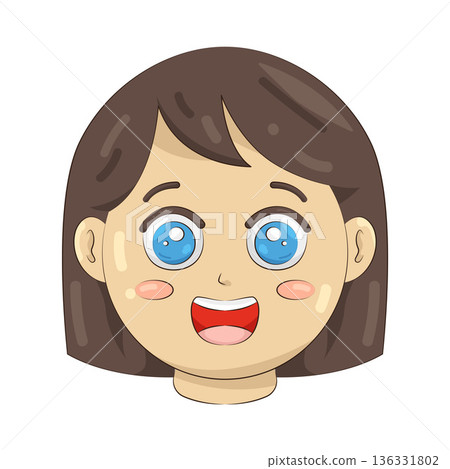 Illustration of happy girl Illustration of happy girl 136331802