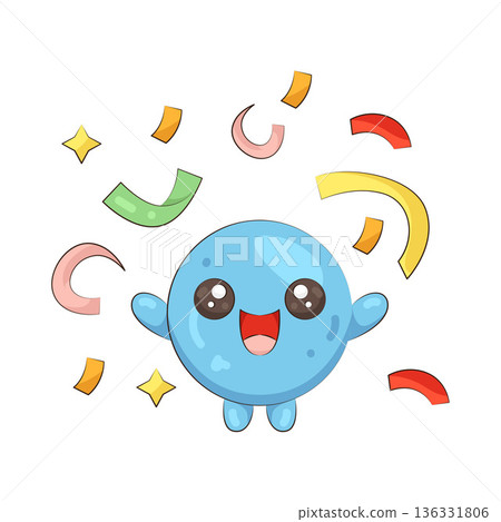 Illustration of happy balloon Illustration of happy balloon 136331806
