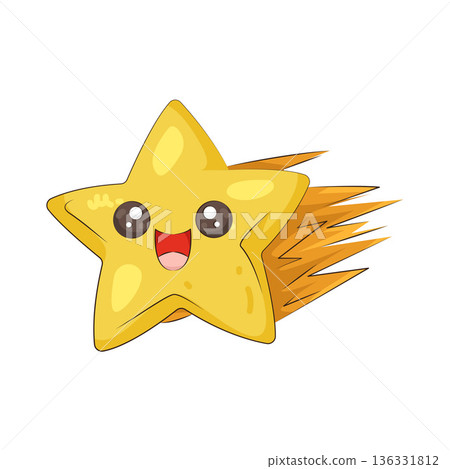 Illustration of happy star Illustration of happy star 136331812