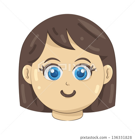 Illustration of smiling girl Illustration of smiling girl 136331828