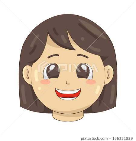 Illustration of happy girl Illustration of happy girl 136331829
