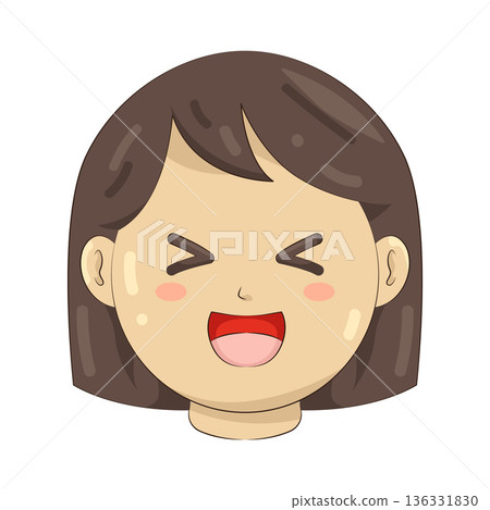 Illustration of laughing girl Illustration of laughing girl 136331830