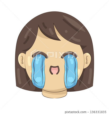 Illustration of Joyful Girl Expressing Overwhelming Happiness Through Tears of Laughter Illustration of Joyful Girl Expressing Overwhelming Happiness Through Tears of Laughter 136331835
