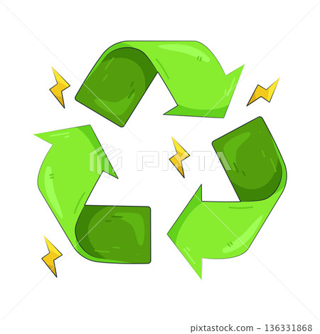 Illustration of recycle symbol 136331868