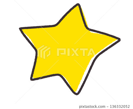 一幅風格柔和簡約的黃色星星插畫 一幅風格柔和簡約的黃色星星插畫 136332052