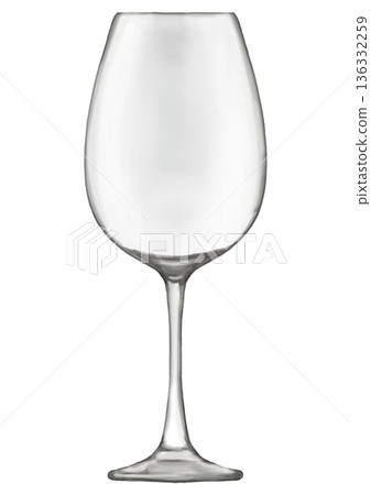 逼真的葡萄酒杯插圖 136332259