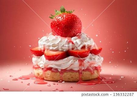 上面有草莓的蛋糕 上面有草莓的蛋糕 136332287