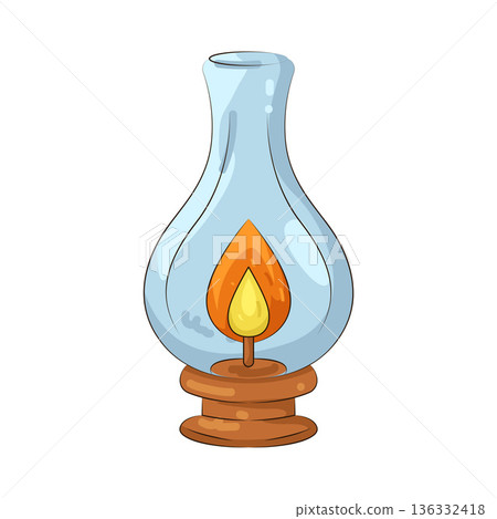 Illustration of oil lamp Illustration of oil lamp 136332418