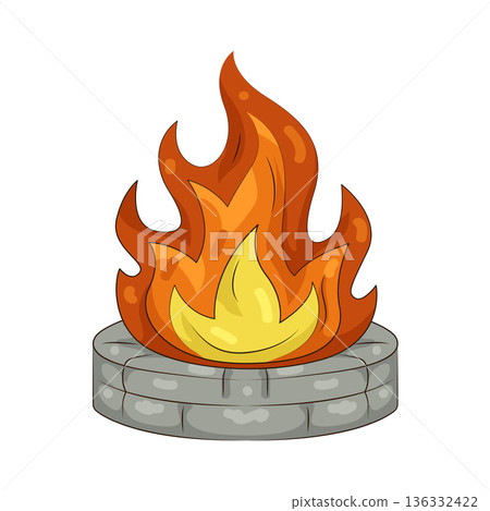 Illustration of fire pit 136332422