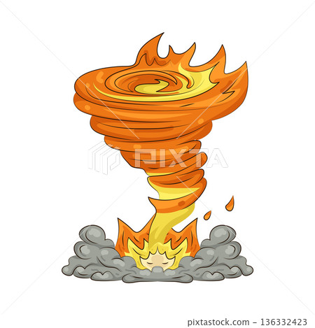 Illustration of fire tornado 136332423