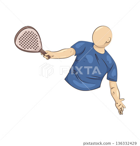Illustration of padel player Illustration of padel player 136332429