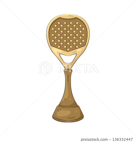 Illustration of padel trophy 136332447