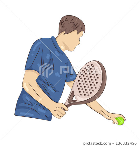 Illustration of padel player Illustration of padel player 136332456