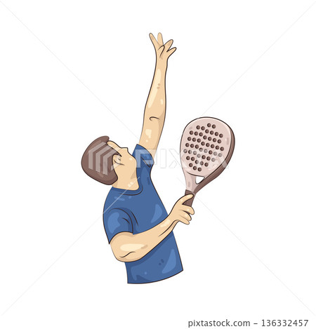 Illustration of padel player 136332457