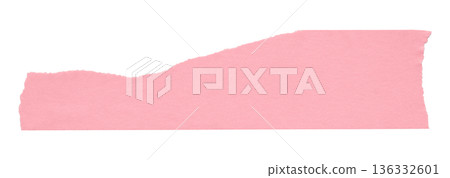 pink crumpled torn tape isolated on transparent background. pink crumpled torn tape isolated on transparent background. 136332601