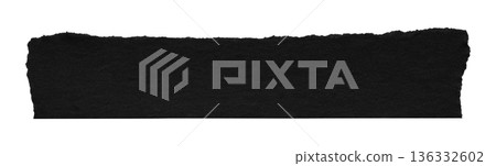 black crumpled torn tape isolated on transparent background. black crumpled torn tape isolated on transparent background. 136332602