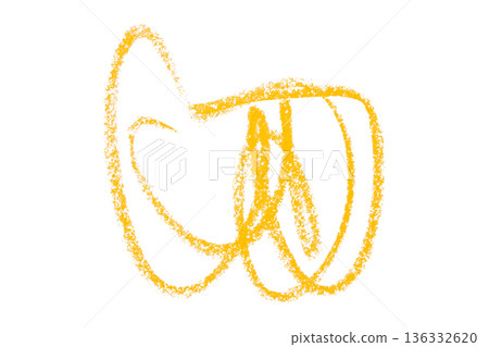 yellow pencil strokes isolated on transparent background 136332620
