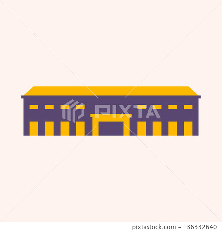 Museum building design icon. 136332640
