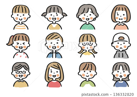 兒童上半身圖示集① 136332820