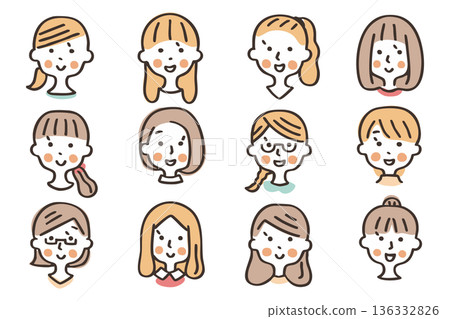 女性臉部圖示集 3 136332826