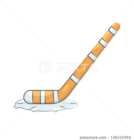 Illustration of ice hockey stick 136332958