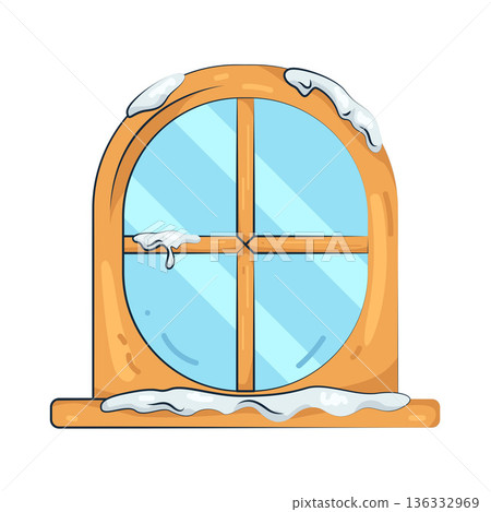 Illustration of snowy window Illustration of snowy window 136332969