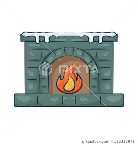 Illustration of fireplace  136332971