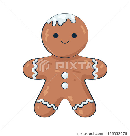 Illustration of gingerbread men cookie 136332976
