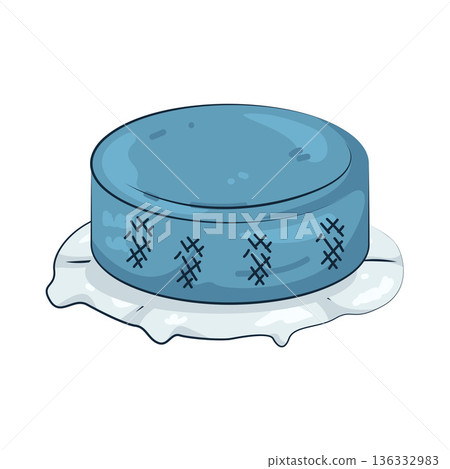 Illustration of hockey puck 136332983