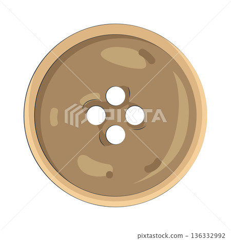 Illustration of round sewing button Illustration of round sewing button 136332992