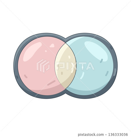 Illustration of Two overlapping circle 136333036