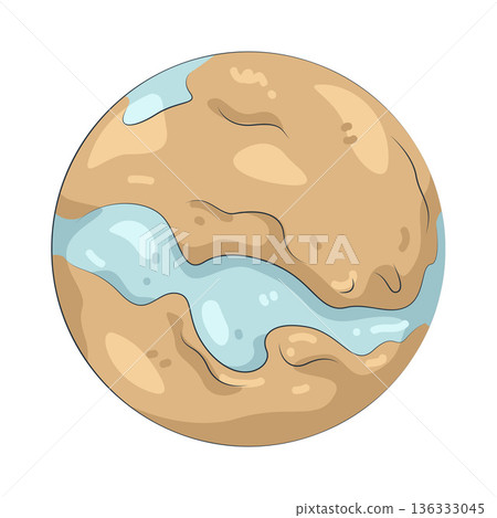 Illustration of round planet 136333045