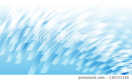 Blue and white background with a curve pattern of squares 136333198