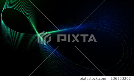 Colorful, abstract design with a green and blue swirl 136333202