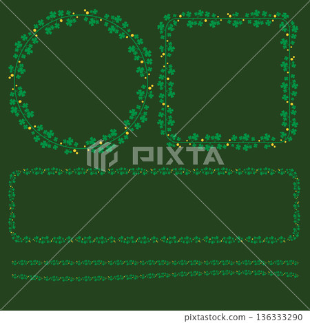 Green Clover Floral Frames for Saint Patrick Celebration Green Clover Floral Frames for Saint Patrick Celebration 136333290